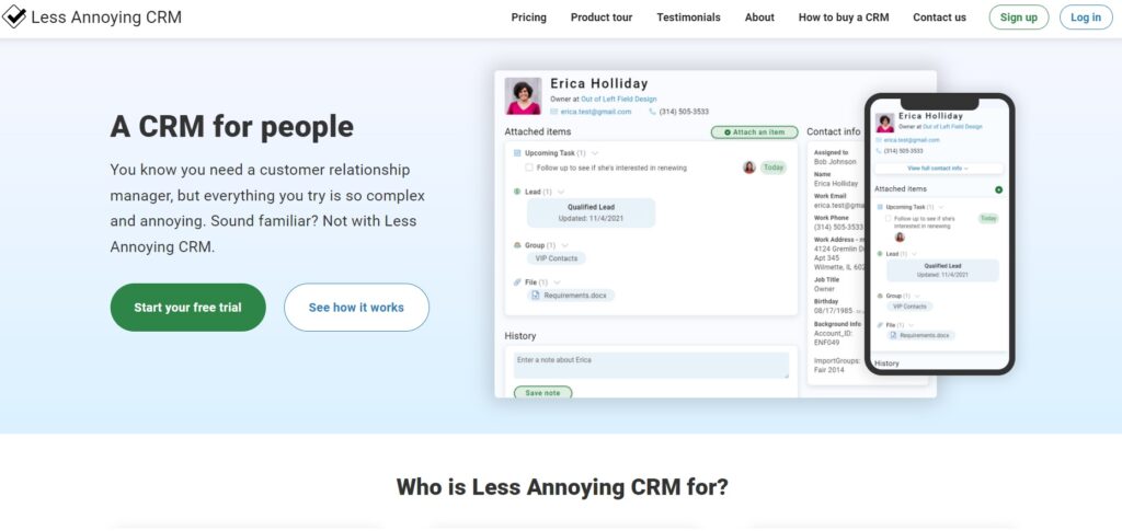 less_annoying_crm-sākumlapa Less Annoying CRM sākumlapa