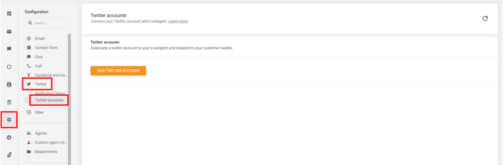 Pievienojiet Twitter (X) kontu, kuru vēlaties integrēt LiveAgent.