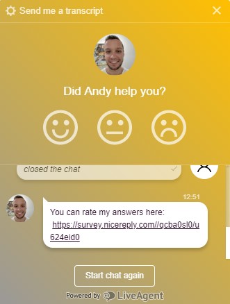 Aģentu reitings Tiešsaistes čatā - LiveAgent